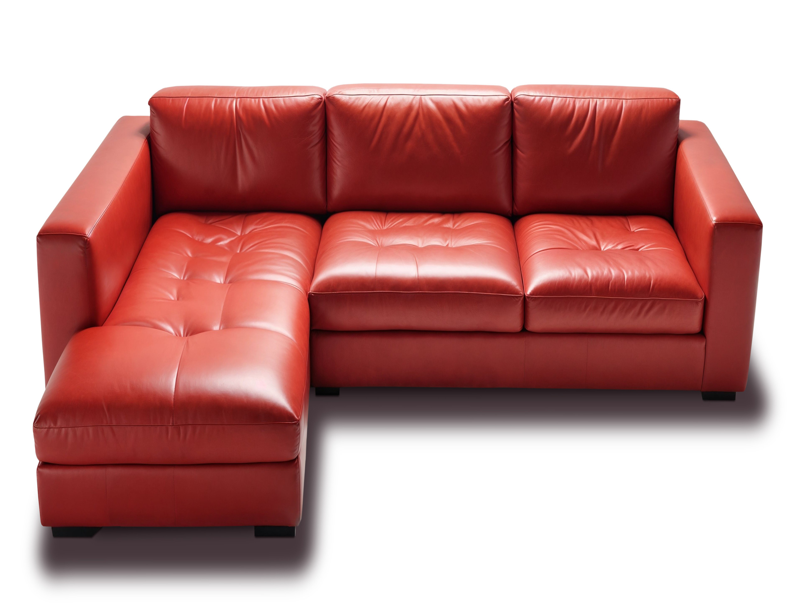 ofá en L de diseño moderno en cuero rojo, ideal para salas amplias y elegantes en hogares y oficinas en Colombia. Sofá esquinero cómodo y funcional con acabados premium, perfecto para optimizar espacio y dar un toque contemporáneo a la decoración.